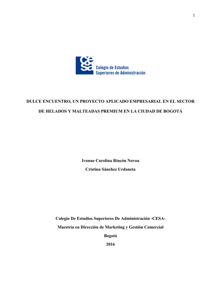 1 DULCE ENCUENTRO UN PROYECTO APLICADO