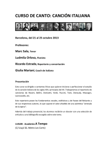CURSO DE CANTO: CANCIÓN ITALIANA
