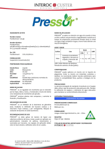 Hoja Informativa del Regulador de Crecimiento Vegetal PRESSOR
