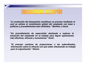 La evaluación del desempeño constituye un proceso