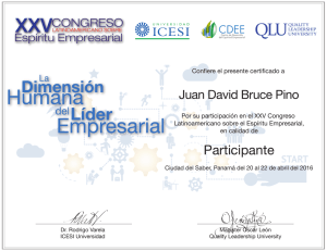 Juan David Bruce Pino - Quality Leadership University
