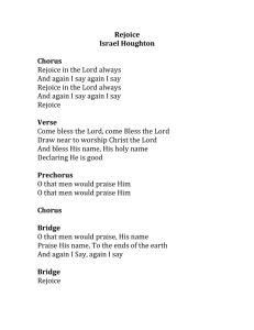 Rejoice Israel Houghton Chorus Rejoice in the Lord always And