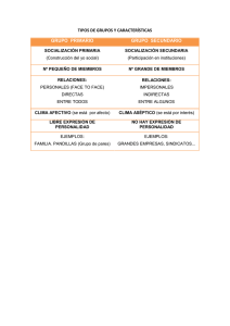 TIPOS DE GRUPOS Y CARACTERÍSTICAS GRUPO PRIMARIO