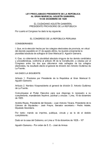 ley proclamado presidente de la república al gran mariscal agustín