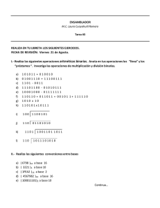 ENSAMBLADOR REALIZA EN TU LIBRETA LOS SIGUIENTES