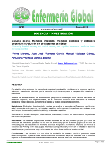 Estudio piloto. Memoria implícita, memoria explícita y deterioro