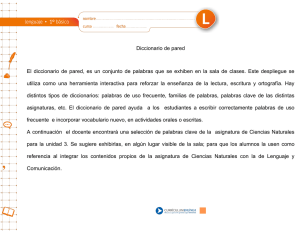 Diccionario de pared El diccionario de pared, es un conjunto de