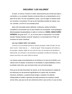 Discurso sobre los Valores: Importancia y Reflexiones