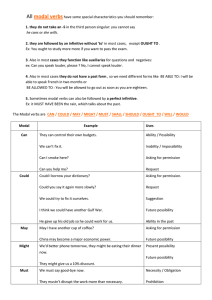 All modal verbs have some special characteristics you should