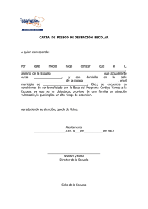 CARTA DE RIESGO DE DESERCIÓN ESCOLAR A quien corresponda