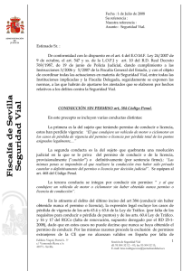 N.S. nº 2/08 Conducción sin permiso, art, 384 Código Penal