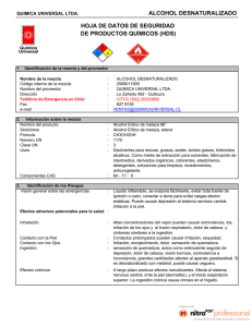 HDS Alcohol Desnaturalizado - Química Universal