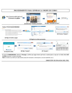 PROCEDIMIENTO PARA GENERAR LA ORDEN DE COBRO http