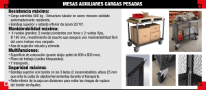 MESAS AUXILIARES CARGAS PESADAS