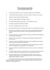 Precauciones generales - Visitantes de la Reserva Ecológica