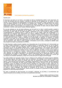 DICCIONARIO ESTUDIO SALAMANCA Querido joven: El