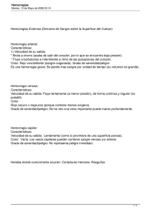 Hemorragias Externas (Derrame de Sangre sobre la Superficie del