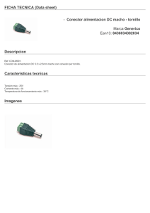 Conector alimentacion DC macho - tornillo