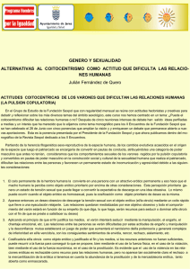 GENERO Y SEXUALIDAD ALTERNATIVAS AL COITOCENTRISMO