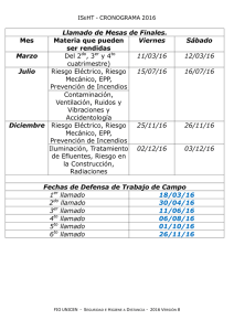 Llamado de Mesas de Finales. Mes Materia que - EaD