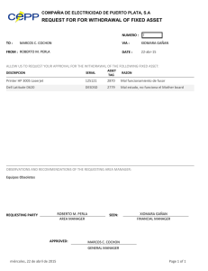 REQUEST FOR FOR WITHDRAWAL OF FIXED ASSET