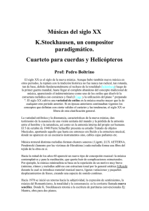 Músicas del siglo XX K.Stockhausen, un compositor paradigmático