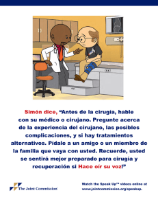 Simón dice, “Antes de la cirugía, hable con su
