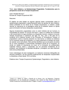 Titulo: Jane Addams y la Epistemología Pragmatista. Fundamentos