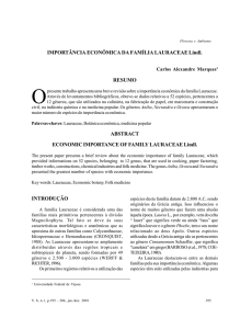 IMPORTÂNCIA ECONÔMICA DA FAMÍLIA LAURACEAE Lindl