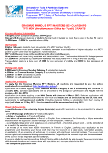 ERASMUS MUNDUS TPTI MASTERS SCHOLARSHIPS TPTI MOY