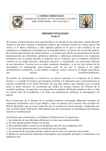 RÉGIMEN TOTALITARIO Grado 9° El termino