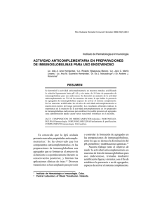ACTIVIDAD ANTICOMPLEMENTARIA EN PREPARACIONES DE