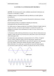 LA ALTURA Y LA CONFIGURACIÓN MELÓDICA ALTURA : Se trata