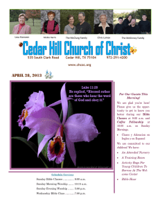 April 28, 2013 - Cedar Hill Church of Christ