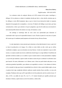 CÓMO MEJORAR LA EXPRESIÓN ORAL: MONÓLOGOS Elena