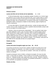 DOMINGO DE PENTECOSTÉS CICLO C Primera Lectura Lectura