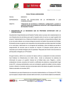 Ficha Técnica Suministro de Servidores