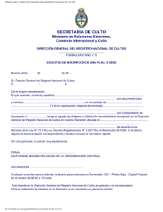 RNC8 Registro de Culto
