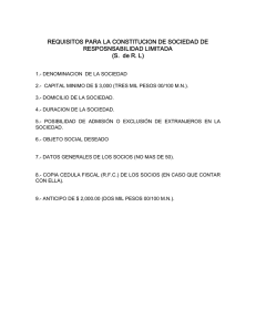 Requisitos para la Constitución de Sociedad de Responsabilidad