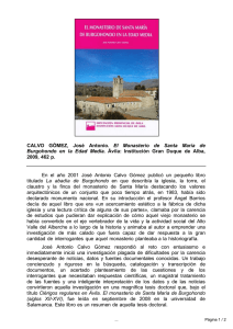 El Monasterio de Santa María de Burgohondo en la Edad Media