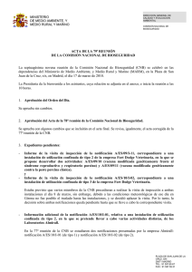 Acta de la 79ª reunión de la CNB