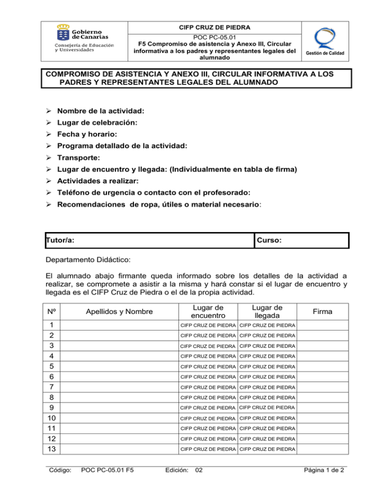Compromiso de asistencia