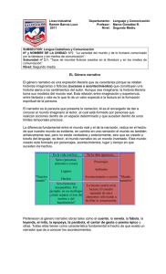 Género Narrativo 2dos - Liceo Industrial "Ramón Barros Luco"