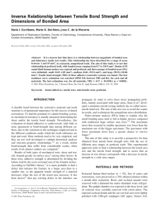 Inverse Relationship between Tensile Bond Strength and
