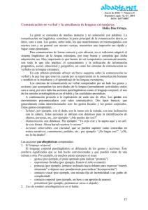 Comunicación no verbal y la enseñanza de lenguas extranjeras.