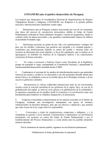 CONAMURI ante el quiebre democrático de Paraguay