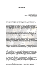 EL VALOR CULTURAL Alejandra Araya Espinoza Historiadora y