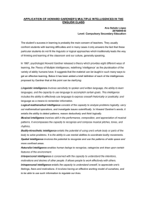 Application of Howard Gardner`s Multiple Intelligences