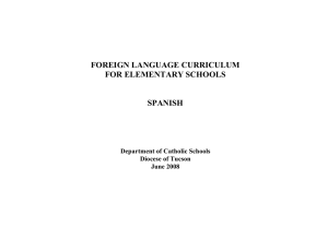 FOREIGN LANGUAGE CURRICULUM FOR ELEMENTARY
