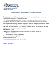 Course: Assembly and maintenance of personal computers The